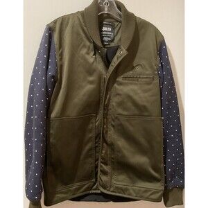 Publish Brand Olive Bomber Jacket W Blue Sleeves And White Stars